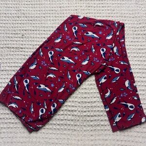 LuLaRoe Red Shark & Fish Print Leggings